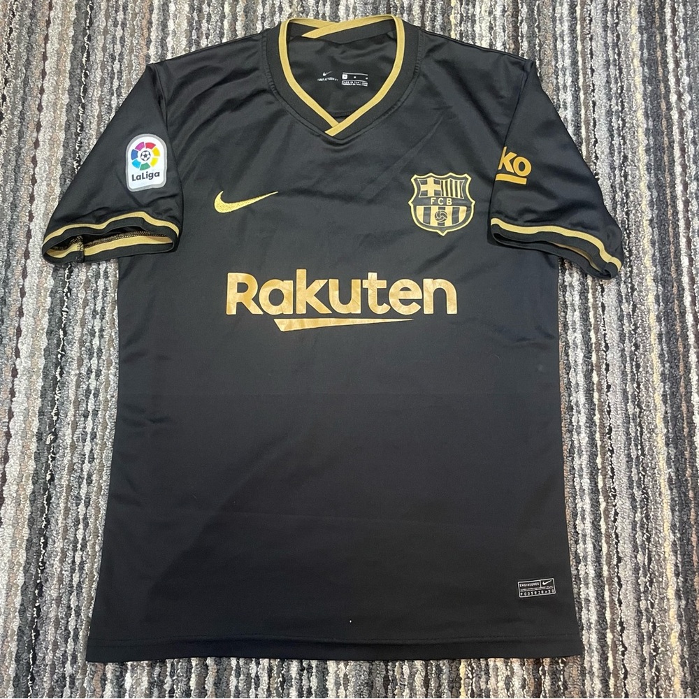 Nike FC Barcelona Jersey Mens Medium Black Gold La Liga Soccer Shirt Rakuten
